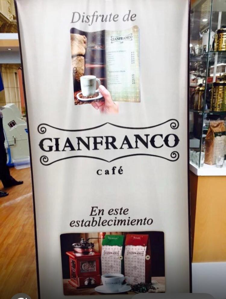 Stand de feria con propuesta de Café Gianfranco